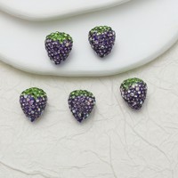 Selina Crystal Ceramic Strawberry Rhinestones-Perles denses à trou droit pour bijoux à bricoler soi-même, chaînes de téléphone et embellissements de vêtements