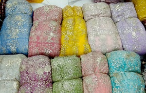 ผ้าทอสำหรับงานแต่งงานของผู้หญิงความกว้างของเสื้อผ้า56นิ้วผ้าตาข่ายเรียงตามลำดับ zari ดีไซน์ใหม่ - Product Image 2