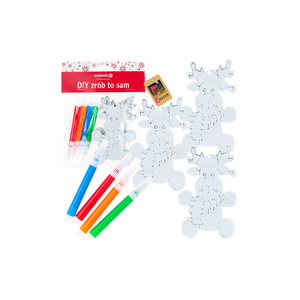 Juego de adornos colgantes navideños brillantes que incluye 4 marcadores DIY, ideales para personalizar decoraciones y momentos de manualidades familiares - Product Image 2