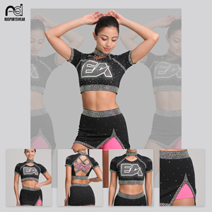 Uniformes de Animadoras al por Mayor, Top y Pantalones Cortos Personalizados para Prácticas de Animadoras, Uniforme de Animadoras en Oferta - Product Image 4