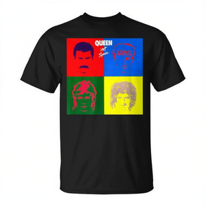 Camiseta Queen Hot Space negra con diseño Pop Art, mercancía de la banda - Product Image 2