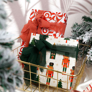 Hot Selling Custom 80g Christmas Flower Tissue New Year Party Gift <b>Wrap</b> <b>Paper</b> <b>Roll</b> for Packaging Wrapping <b>Paper</b> - Product Image 2