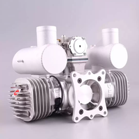 Moteur à essence DLE130 pour avion modèle réduit en aluminium, 130 cm³, bicylindre, deux temps, aspiration naturelle, compatible démarrage à froid