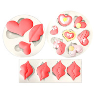 Amour saint valentin lèvre chocolat mariage décoration bricolage coeur cuisson Fondant forme Silicone moule Fondant gâteau décoration outils