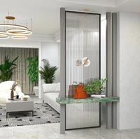 Paravent en verre en bois massif salon lumière luxe entrée cloison écran porche