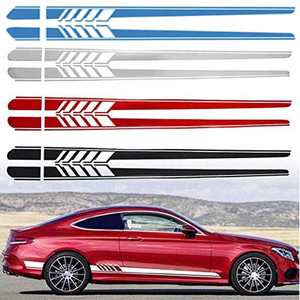 รถเอวกระโปรงด้านข้างสติกเกอร์ตกแต่งไวนิลแข่งยาวลายรูปลอกประตูสําหรับรถยนต์อุปกรณ์เสริมรถยนต์ - Product Image 4