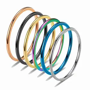 Groothandel Gladde Cirkel Gezamenlijke Ring Ultra-Fijne Breedte 1Mm Cirkelvormige Gladde Ring Roestvrijstalen Staartring
