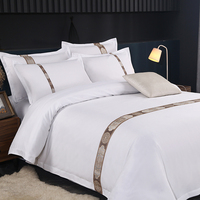 Ensemble de quatre pièces d'hôtel cinq étoiles 120g sangle de tissage en sergé épaissie literie blanc pur