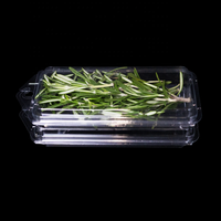 Boîte à gâteau rectangulaire en plastique RPET, matériaux recyclés, emballage alimentaire écologique pour pain et légumes, tailles et couleurs personnalisées