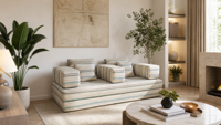 Biaoguan Arabisches Majlis Modernes Echtleder-Sofa-Set, Faltbar in Box, Modulares Sofa für den Heimgebrauch mit 3 Jahren Garantie