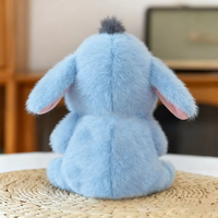 Jouet en peluche âne bleu Kawaii, doux et moelleux, à longues oreilles, avec étiquette en bois, pour cadeau d'anniversaire pour enfants, décoration de chambre d'enfant
