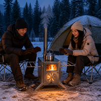 Réchaud de camping INBESTCAMP avec cheminée, avec fabricant de prototypes laser, tout-en-un, rapide, pour l'extérieur, logo du parc