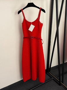 Robe décontractée pour femme avec nouvelle chaîne à motif jacquard <span class=keywords><strong>labyrinthe</strong></span> col perlé sangle tricotée - Product Image 4