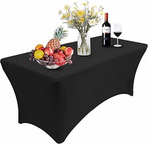 Protector de Mantel Rectangular de LICRA elástico de 6 pies, cubierta de mesas plegables para boda, banquete, fiesta, manteles ajustados - Product Image 1