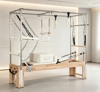 Cama Cadillac de Roble Ecológica Modelo 2026: Entrenador 3 en 1 para Gimnasios y Estudios de Pilates