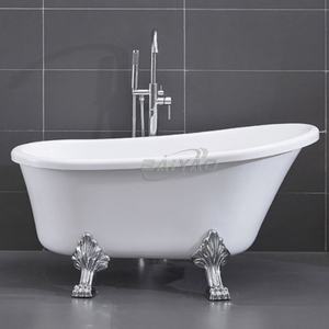 Baignoire autoportante à trempage profond | Baignoire à pantoufles en acrylique moderne avec un design élégant pour la salle de bain - Product Image 4