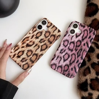 Nouvelle conception de Protection d'appareil photo personnalisée pour Iphone couverture de téléphone portable en cuir Pu léopard étui de téléphone de luxe