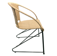 Chaise en rotin en forme de U Chaise empilable Patio à cadre métallique pour balcon extérieur Patio Bistro