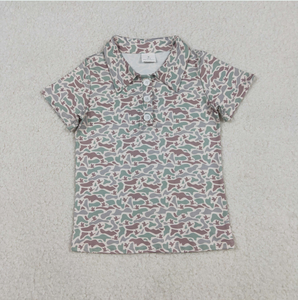 เสื้อโปโลแขนสั้นลายพรางสำหรับเด็กผู้ชาย ลายพรางแบบภาคใต้ มีกระดุม - Product Image 4