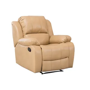 Faux Leather Manual Swivel Glider Recliner With Massage KD Modern Living Room Chair