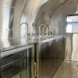 Chariot de cuisine en acier inoxydable pour camion, chariot à fruits et légumes, chariot de restauration mobile, <span class=keywords><strong>remorque</strong></span> alimentaire ronde - Product Image 4
