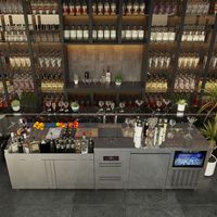 OEM /ODM CE Comptoir de bar en acier inoxydable 201/304 avec bac à glace, station de bar à cocktails, poste de travail pour barman, ensemble de comptoir de bar