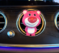 Diffuseur de parfum en pierre de gypse pour grille d'aération de voiture, motif ours de dessin animé mignon, à clipser, parfum longue durée pour l'intérieur du véhicule