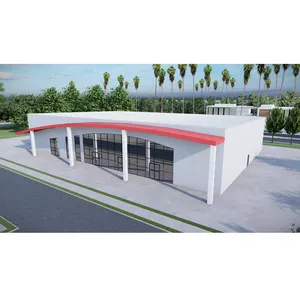 Steel Construction Metal Frame Office Building Prefabricated Car Showroom