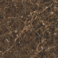 Carreaux de sol en porcelaine effet marbre brillant couleur café foncé 600x600mm, antidérapants, pour usage intérieur (centre commercial, salle de bain), style moderne