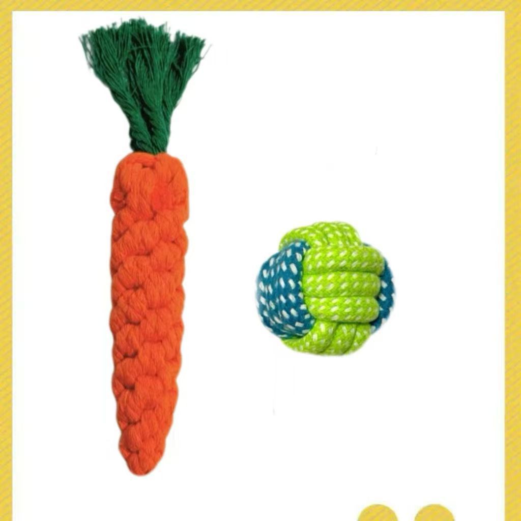 Boule de corde de carotte [nettoyage et protection des dents] ensemble de 2 pièces