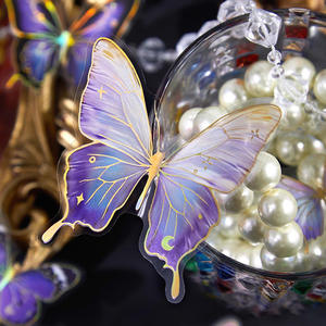 30 pcs/pack PET Stickers Butterfly Island Wanderings Series Colorful Butterfly Theme Handbook Decoration Collage Bottom - Product Image 3