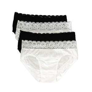 Slip Bikini in pizzo Sexy da donna a 4 confezioni a triangolo basso a vita morbida e personalizzabile in maglia S-XXL taglie realizzate in bambù - Product Image 1