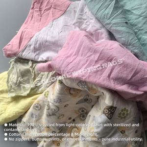 Chiffons en coton 100% de couleur claire à faible coût avec une forte absorption d'eau et d'huile pour le nettoyage industriel - Product Image 4