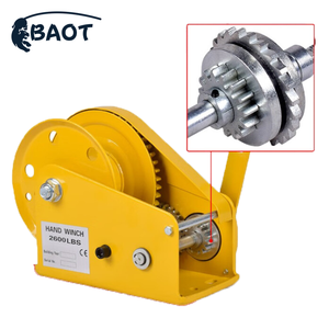Treuil manuel à frein automatique à friction en acier noir de 2600 lb pour usage marin - Product Image 2