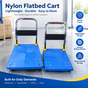 Heavy Duty Platform Hand Truck Foldable Flatbed Cart Deck Nylon <strong>Wheels</strong> For Factory Custom Size Wholesale Industrial Warehouse - Product Image 3