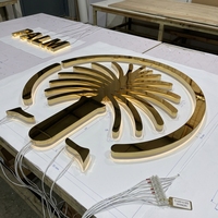 Enseigne LED moderne extérieure, lettres métalliques 3D lumineuses, logo éclairé, économie d'énergie, longue durée de vie, blanc chaud pour la décoration de façade de bâtiment