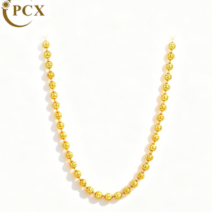 Collana PCX in oro massiccio 24K con perline, oro puro 99,9%, design reale pesante, regalo per fidanzamento/festa, <span class=keywords><strong>gioielli</strong></span> da <span class=keywords><strong>uomo</strong></span> - Product Image 1