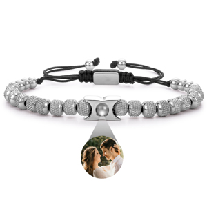 Bracciale fotografico personalizzato per uomo e donna <span class=keywords><strong>bracciali</strong></span> di proiezione con perline in pietra naturale - Product Image 3