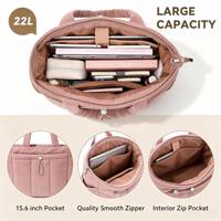 Sac à bandoulière en velours côtelé polyester, grand sac fourre-tout pour ordinateur portable 15 pouces, doux, matelassé, imperméable, léger, avec fermeture éclair, pour voyage et travail