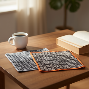 Foulard Quadrato Grande 110x110cm in Broccato con Lettera F, 80G - Product Image 2