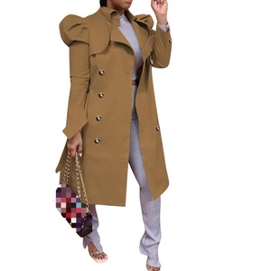 Jual Mantel Kasual dan Jaket Windbreaker Mantel Panjang Fashion Mantel Trench Wanita untuk Perempuan - Product Image 5