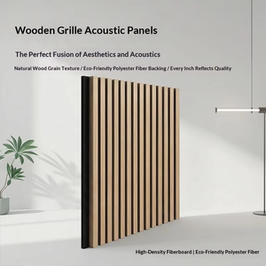 Pannelli Acustici in MDF Autoadesivi per Forniture Transfrontaliere, Griglia Fonoassorbente, Pannelli Insonorizzanti per Decorazione Pareti Camera da Letto e Cinema - Product Image 4