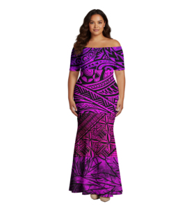 Robes Puletasi samoanes en gros OEM, vêtements de plage polynésiens, robes sirène, robes longues élégantes pour femmes, <span class=keywords><strong>grande</strong></span> <span class=keywords><strong>taille</strong></span>, île - Product Image 2