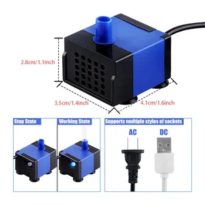 Freesea Micro 5V DC 2W 3W USB Submersible Safe Pet Drink Water Fountain Pump Long Life Ultra Quiet Water Pump