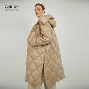 Korean Fashion Outwear Fancy Zipper Hood White Duck Down <strong>Coat</strong> for Women - Product Image 2