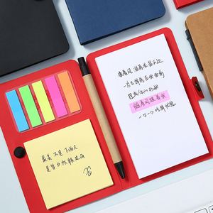 Cuaderno Promocional con Cubierta de Papel Kraft Ecológico Personalizado, Juego de Notas Adhesivas de Papelería de Oficina, Blocs de Notas con Botón a Presión y Bolígrafo - Product Image 4