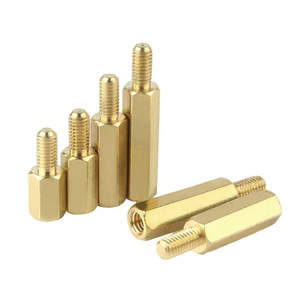 Pernos hexagonales de latón rojo dorado con rosca M2, pernos métricos de un extremo B1=1.25D Grado A para soporte de PCB e industria de la construcción - Product Image 3