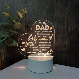 Lampes de bureau LED 3D à illusion Mini veilleuses acryliques chaudes de dessin animé créatif pour les décorations de la fête des pères - Product Image 3