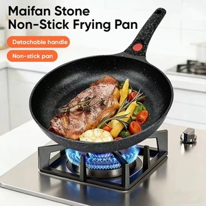 Detachable Handle Aluminum Non-stick Frying Pan Space <b>Saving</b> Induction Cookware Set Removable Handle Skillet for Home & Camping - Product Image 1
