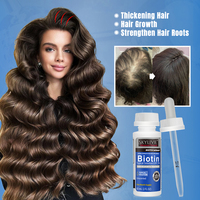 Lot de Sérums Capillaires à 5% de Biotine pour la Croissance des Cheveux et le Traitement de la Chute de Cheveux, 60ml – Huile de Croissance Capillaire pour une Pousse Rapide des Cheveux